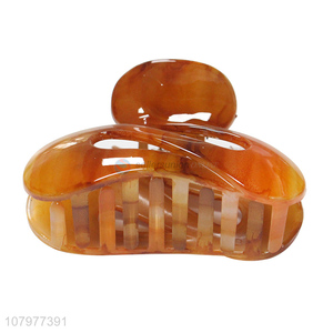 Yiwu market orange plastic hairpin ladies temperament claw clip