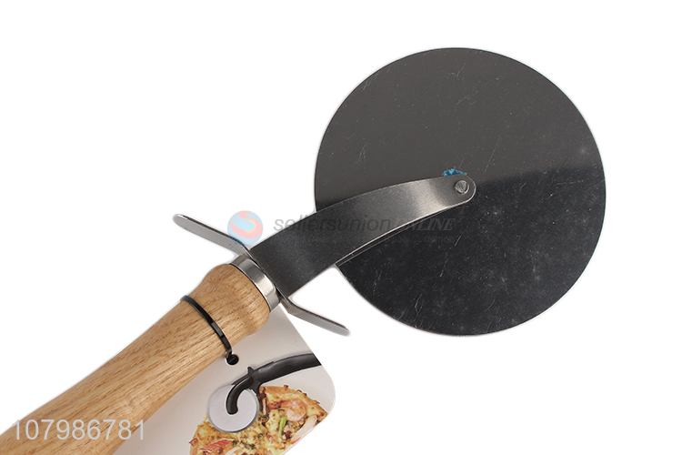 Wholesale cheap price wooden handle pizza cutter wheel for sale