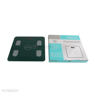 Customized logo tempered glass battery operated digital body fat scale