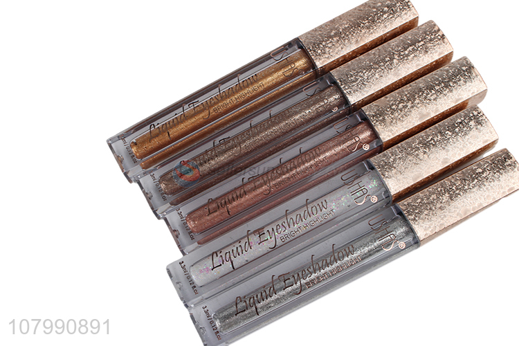 Latest arrival 6 colors bright highlight metallic shimmer liquid eyeshadow