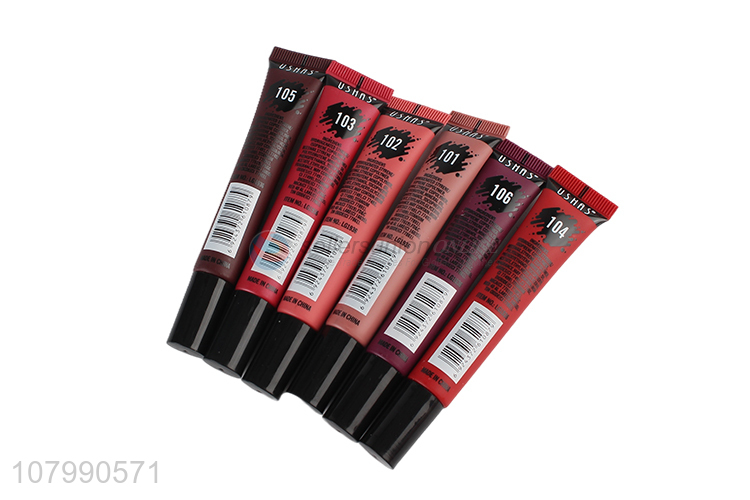 Hot selling 6 colors gel liquid lipsticks long lasting lip stain wholesale