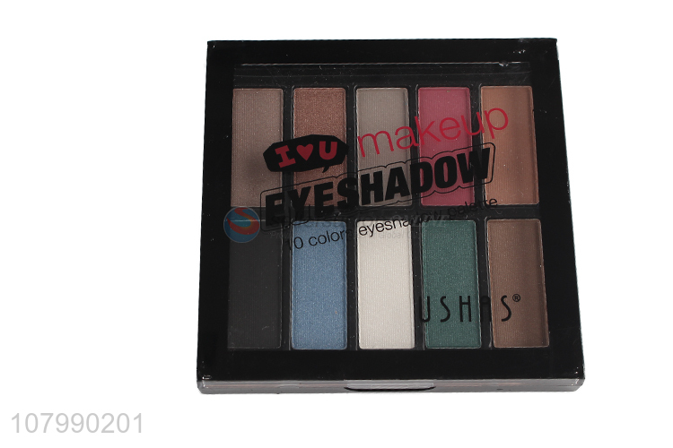 New arrival 10 colors eyeshadow palette shimmer waterproof eyeshadow set