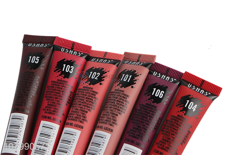 Hot selling 6 colors gel liquid lipsticks long lasting lip stain wholesale