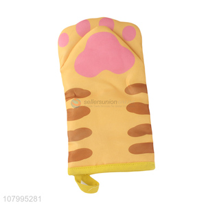 Hot Selling Yellow Cartoon Tiger Palm Gloves Kitchen Oven Glove
