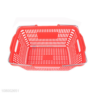 New arrival utility plastic shopping basket with thick galvanized handles
