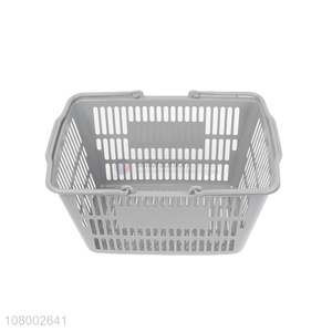 Top product supermarket small plastic shopping basket with double handles