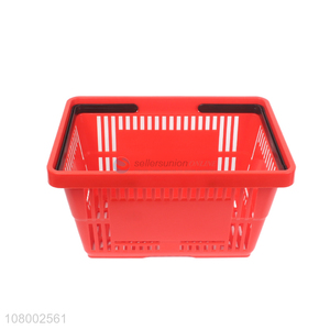 Promotional items supermarket store plastic shopping basket with double handles