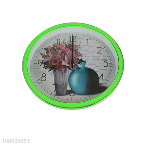 Good price green fashion living room craft wall clock wholesale