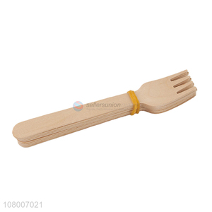 Yiwu wholesale eco-friendly natural color disposable packed fork