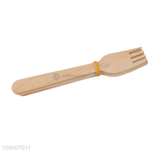 Low price travel outdoor disposable wooden food fork for sale