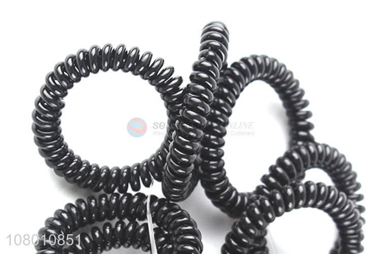 High Quality Elastic Hair Ring Black Telephone Cord Hair Ties