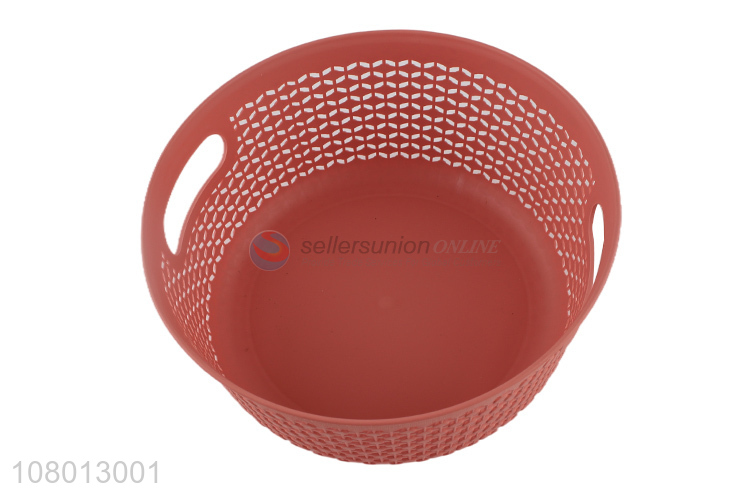 Low price wholesale orange plastic storage basket with lid