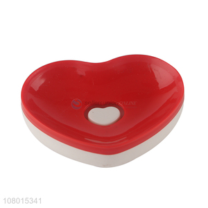 Unique Design Heart Shape Plastic Soap Box Soap Holder