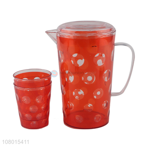 Fashion Style Plastic Water Jugs With Cups Set