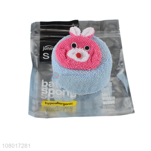 Factory supply cartoon cute soft shower bath sponge for sale