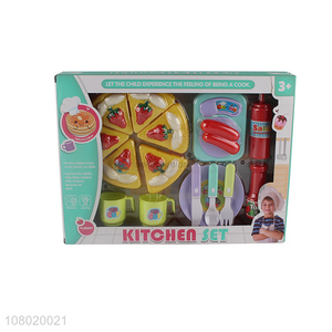 China factory kitchen toys pretend play toys plastic food tableware toy