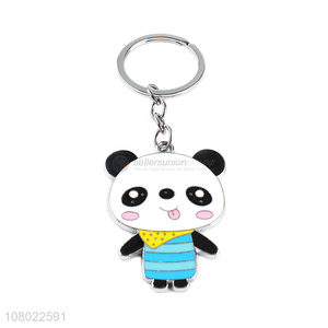 Hot selling cartoon metal keychains cute key ring panda1 key chain