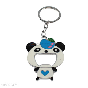 China supplier lovely cartoon metal keychains key ring panda key chain