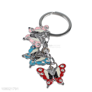 China supplier zinc alloy key chains keyring butterfly key chain for girls