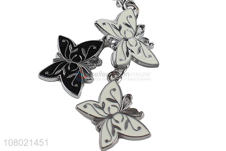 China supplier metal pendant key chain enamel keyring butterfly keychains