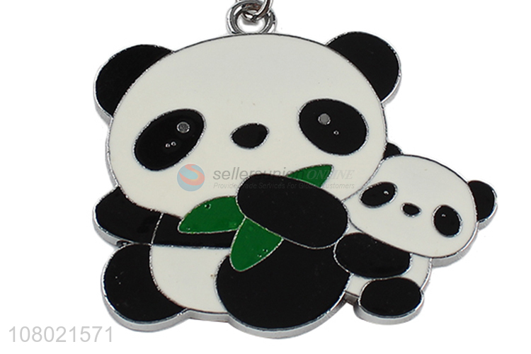 Hot selling metal pendant key chain enamel key ring panda keychains