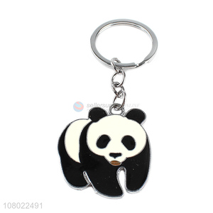 China factory cartoon metal keychains panda key chain adorable key ring