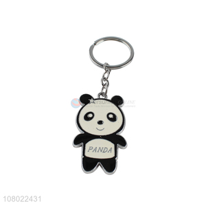 Recent design cartoon metal keychains lovely panda key chain for sale