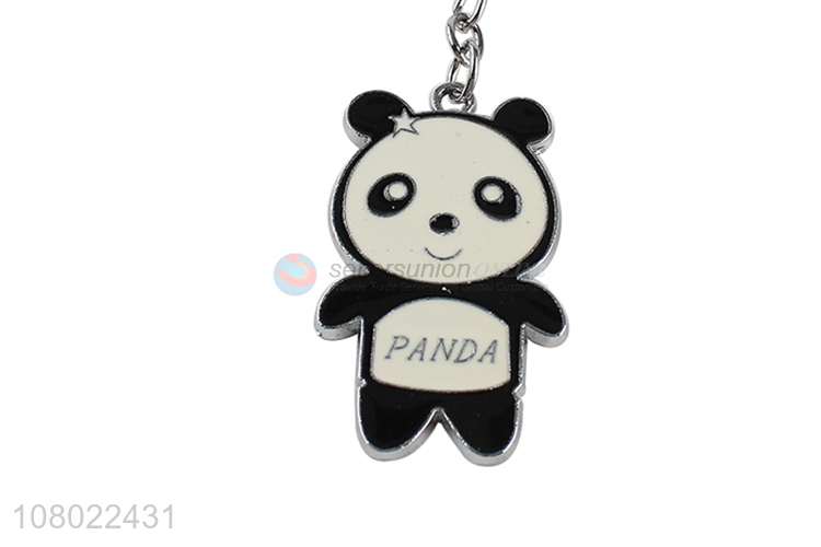 Recent design cartoon metal keychains lovely panda key chain for sale