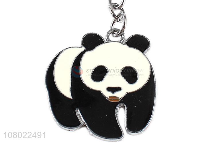 China factory cartoon metal keychains panda key chain adorable key ring