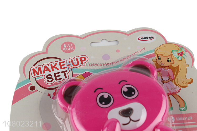 Yiwu market turn cover cartoon bear cosmetics toys set for children