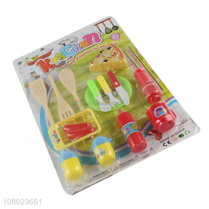 Factory price plastic funny kitchen tableware set toys for children