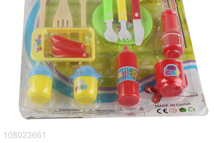 Factory price plastic funny kitchen tableware set toys for children