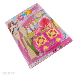 Yiwu wholesale plastic children kitchen cooking tableware toys set