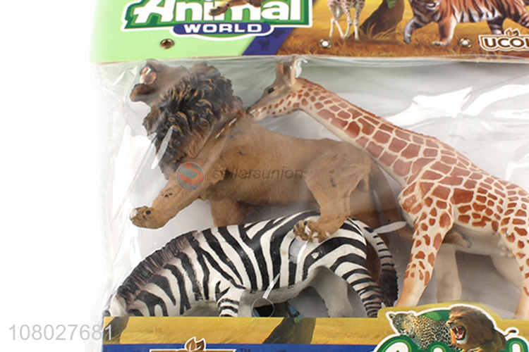 Wholesale multicolor boxed wild animal toy model suit