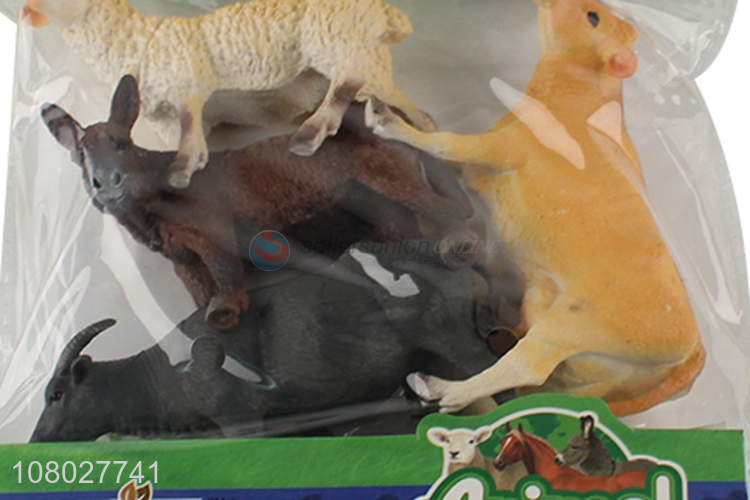 Wholesale multicolor boxed farm animal toy model for children