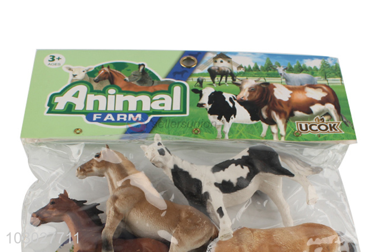 Wholesale multicolor boxed farm animal toy model for children