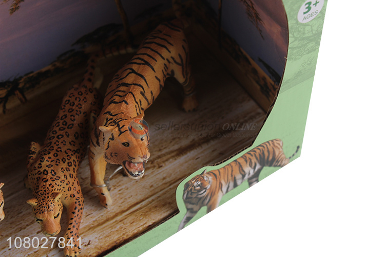 New arrival multicolor boxed wild animal toy model set