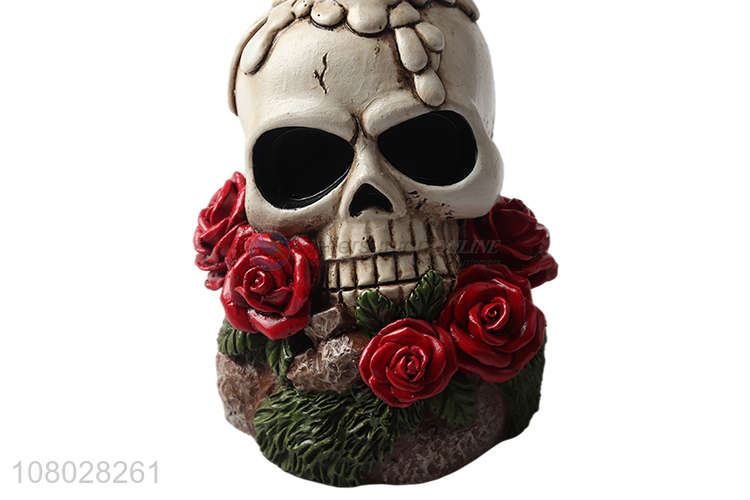 Good selling skull shape halloween decorative resin ornaments