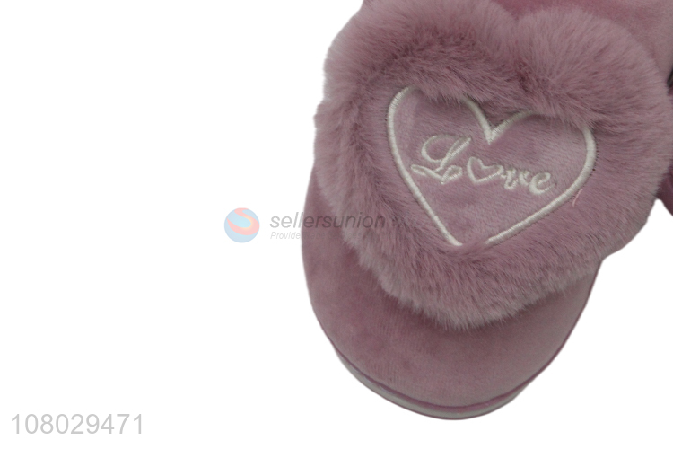 High quality fashion ladies winter slipper embroidery slippers for women