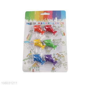 Yiwu market color cute dolphin crayons set for children