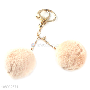 Hot selling pink hair ball pendant portable keychain