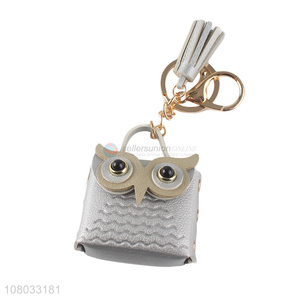 Yiwu market grey owl creative keychain pendant wholesale
