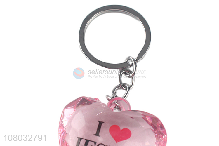 Yiwu market pink transparent pendant creative keychain pendant