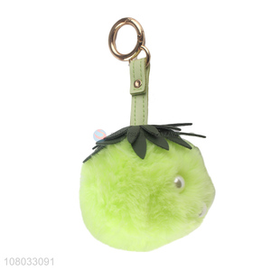 Popular product green hair ball keychain decorative pendant