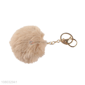 Good quality white hair ball pendant portable keychain