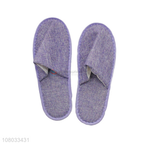 Factory supply fuzzy disposable hotel slippers women men carry-on slippers