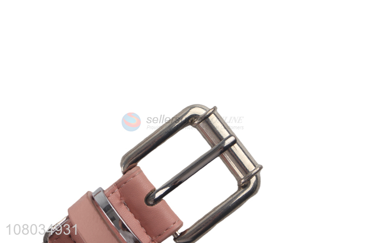 Fashion Pink PU Leather Belt Adjustable Waist Belt