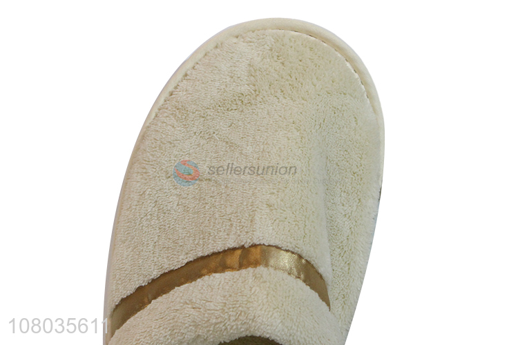 High quality multicolor plush slippers hotel disposable slippers