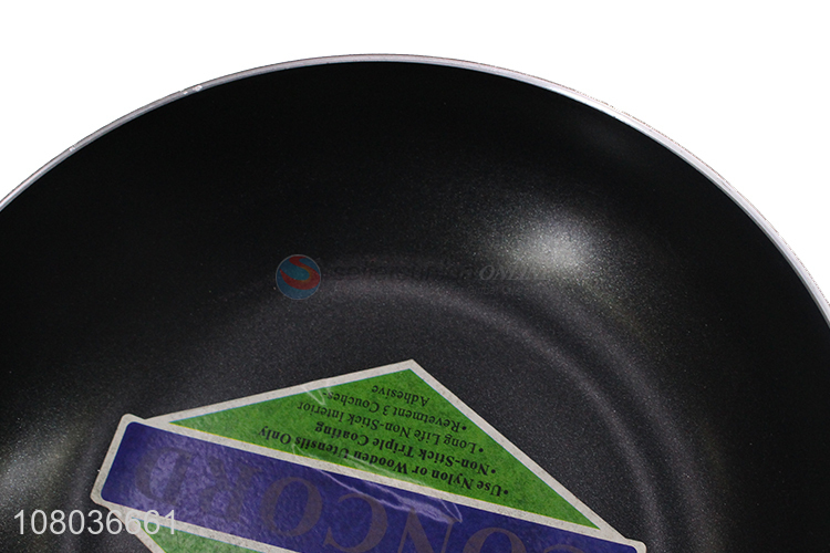 Factory direct sale iron non-stick pan with handle for kitchen