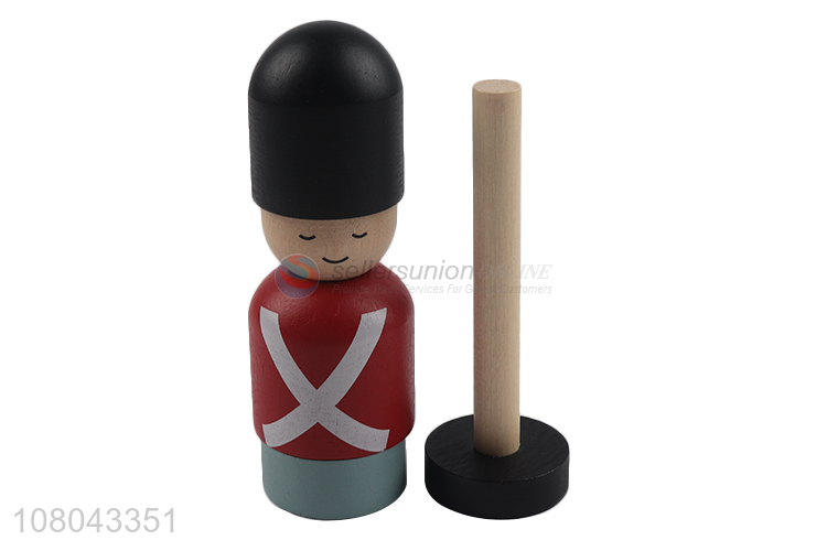 China factory montessori preschool educational wooden soldier doll